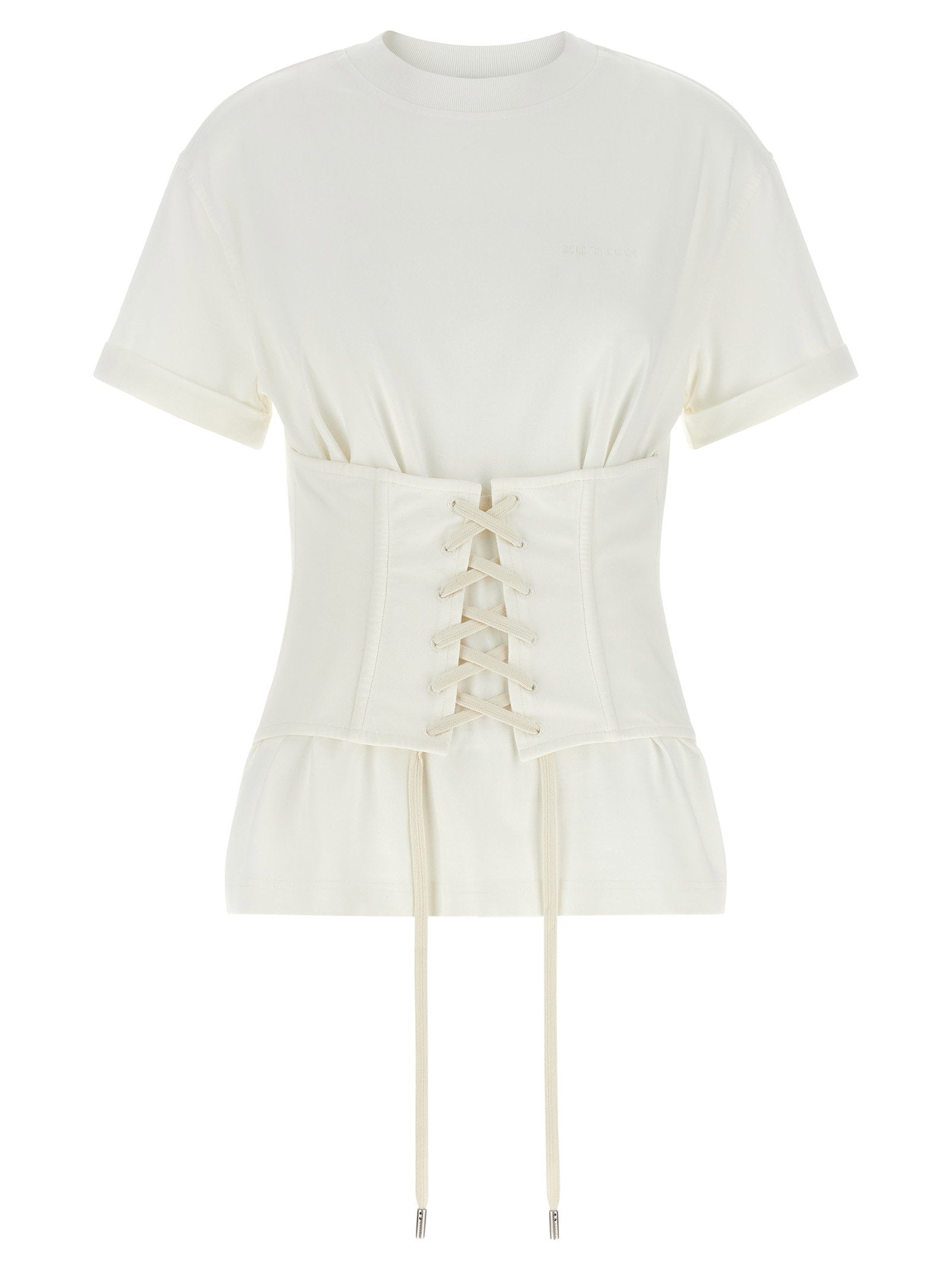 Alexander McQueen Corset Construction T-shirt — White