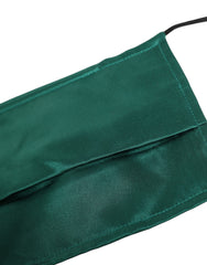 Unisex Green Silk Pleated Elastic Ear Strap Face Mask Accessory