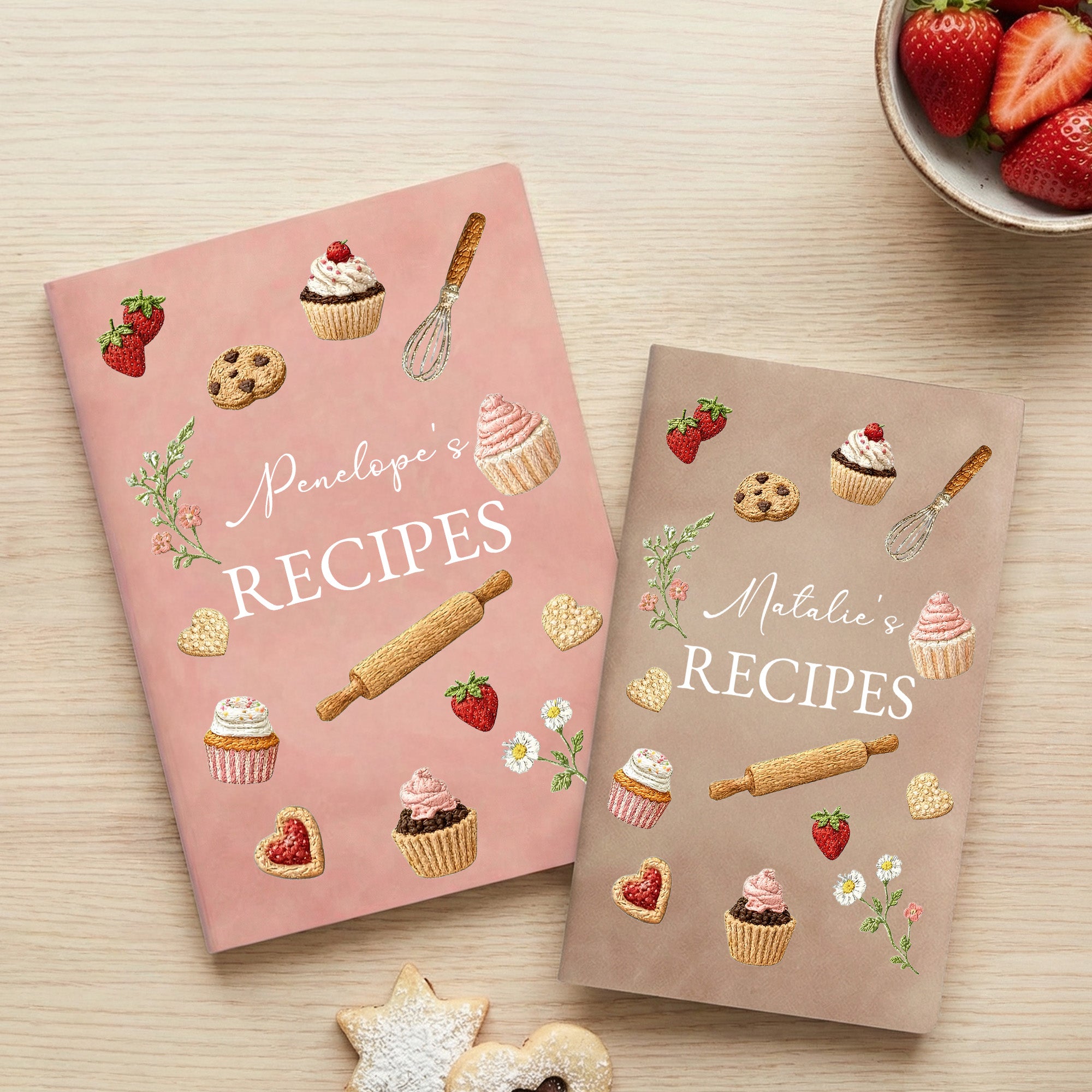 Recetas personalizadas Pastel A5 A6 Cuaderno de cuero PU con nombre Uso diario Regalo de cumpleaños para panadero Entusiasta de la repostería