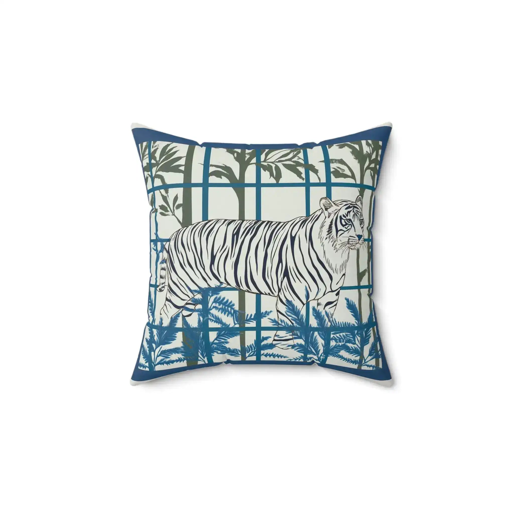 Tiger in the Jungle Throw Pillow