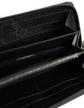 Black Leather #dgfamily Zipper Continental Mens Wallet