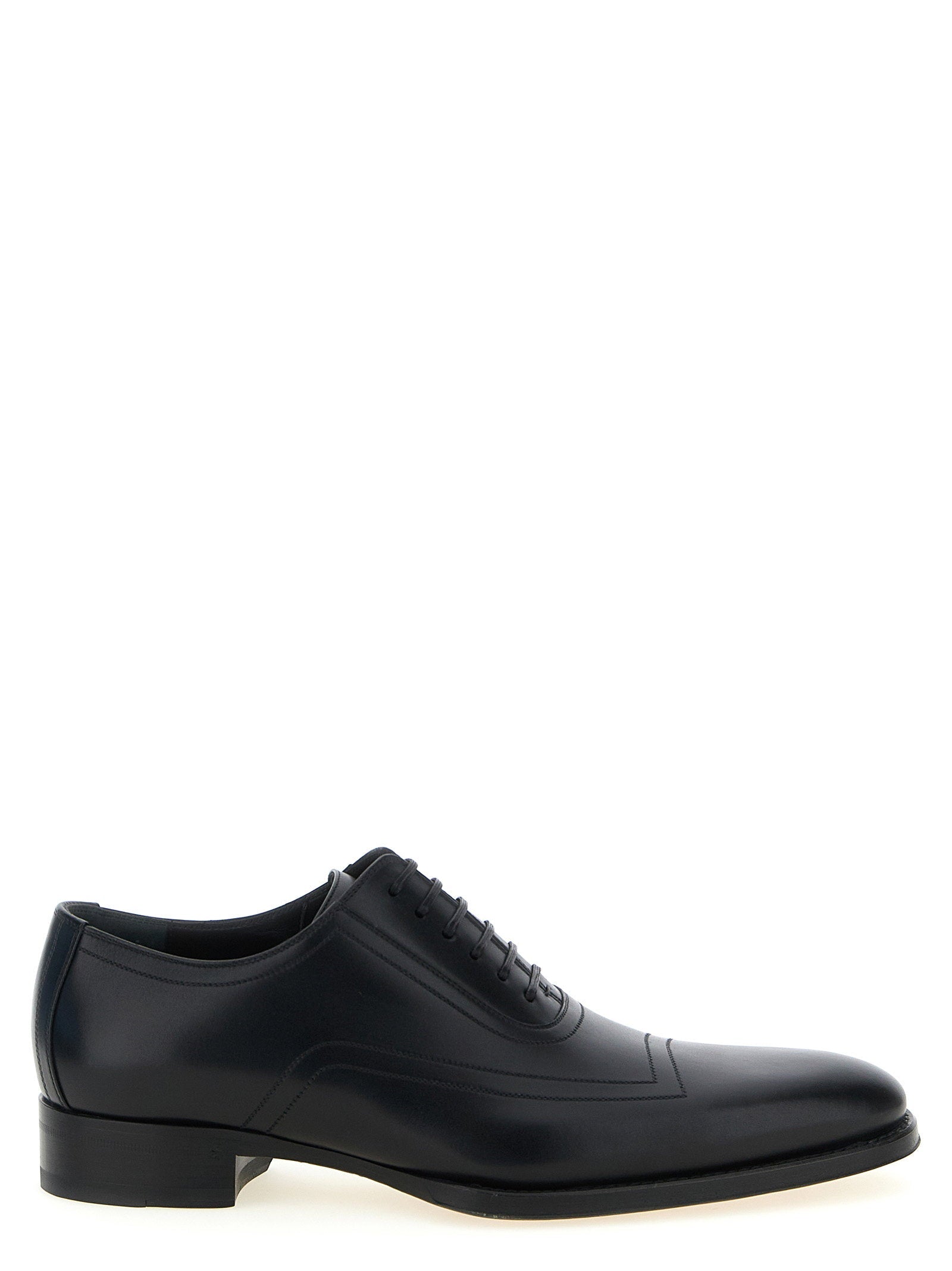 Gucci Leather Lace-Up Oxford — Black