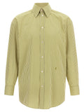 Saint Laurent Striped Cotton Poplin Shirt — Yellow