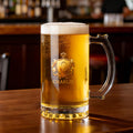 Personalizada Corona Insignia Patrón Inicial Vaso de Cerveza con Asa y Nombre Jubilación Cumpleaños Aniversario Regalo para Papá Abuelo Novio