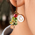 Árbol de Navidad personalizado Pendientes de cristal con iniciales Joyería delicada Cumpleaños Aniversario Regalo de Navidad para las mujeres