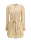 Self-Portrait Mini Dress — Beige