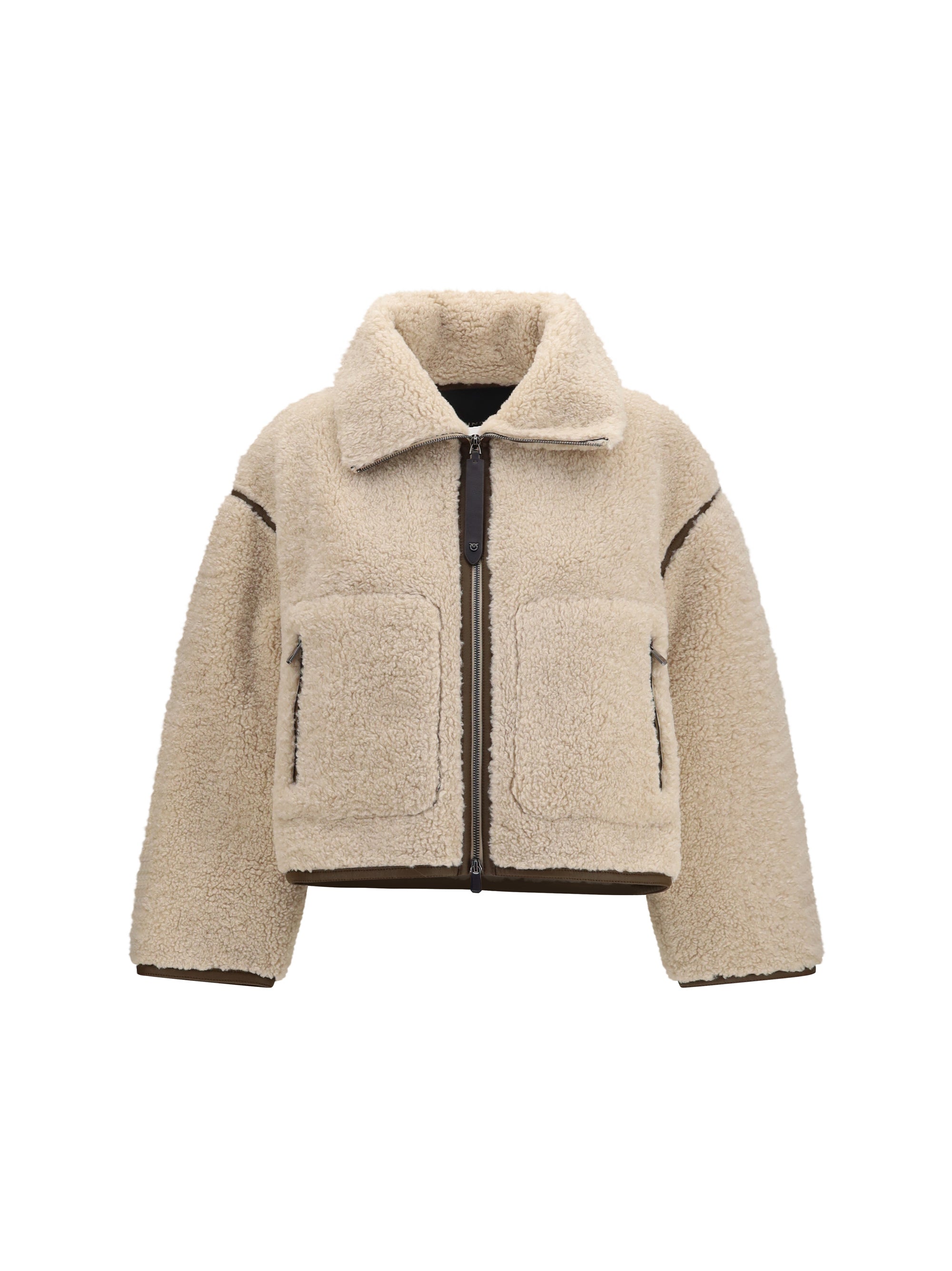 Pinko Eco Shearling Jacket — Beige
