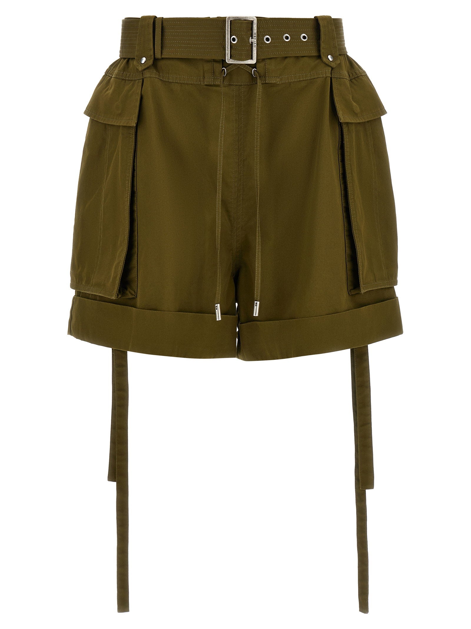 Alexander McQueen Cargo-Detailed Cotton Twill Shorts — Olive