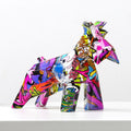 ArtZ® Schnauzer Graffiti Painted Statue - Abstract