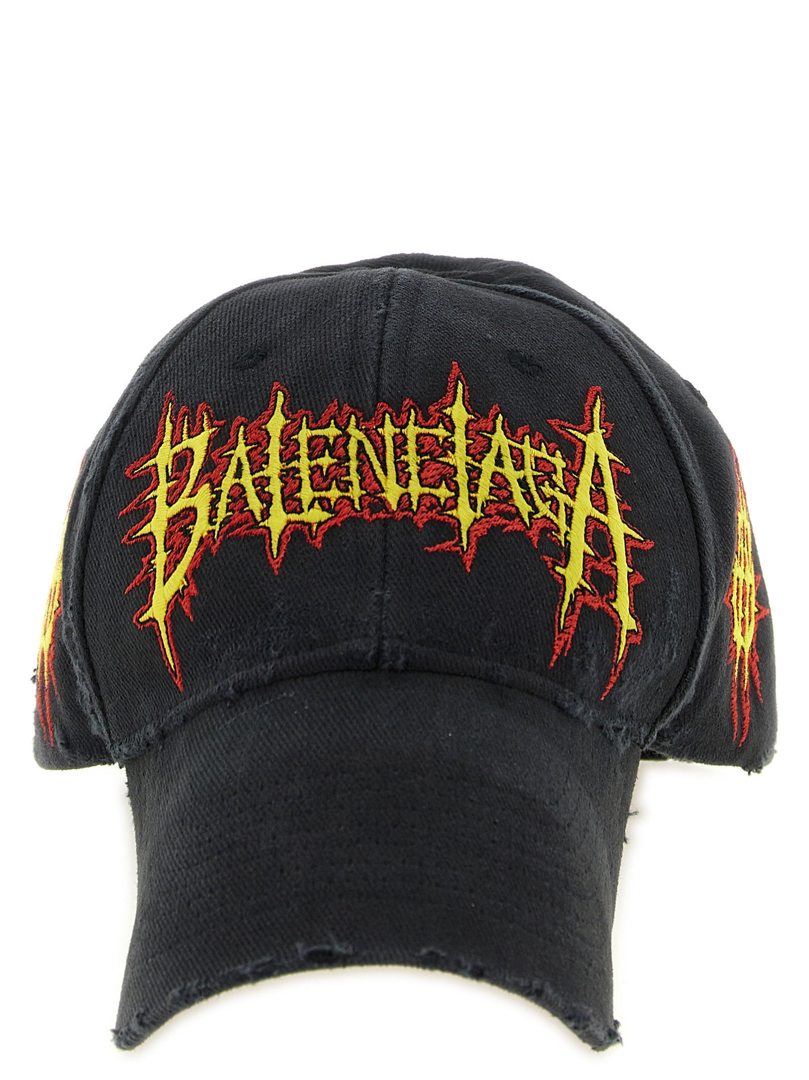 Balenciaga Embroidered Logo Baseball Cap — Black