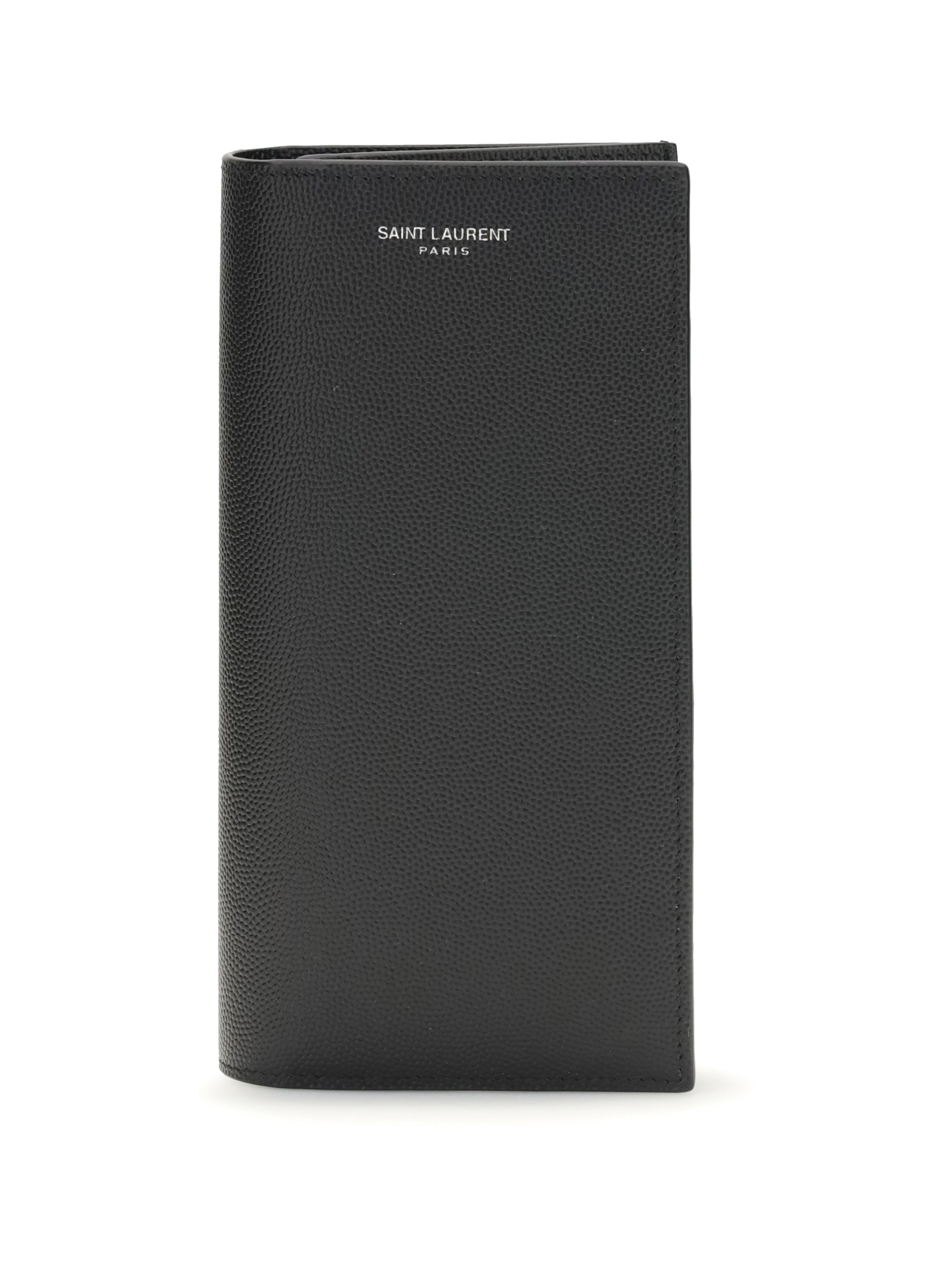 Saint Laurent Grained Leather Wallet — Black