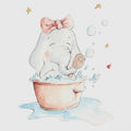 Vinilo Decorativo Infantil ELEFANTA AL BAÑO - SUEÑOS DE CIGUEÑA
