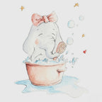 Vinilo Decorativo Infantil ELEFANTA AL BAÑO - SUEÑOS DE CIGUEÑA