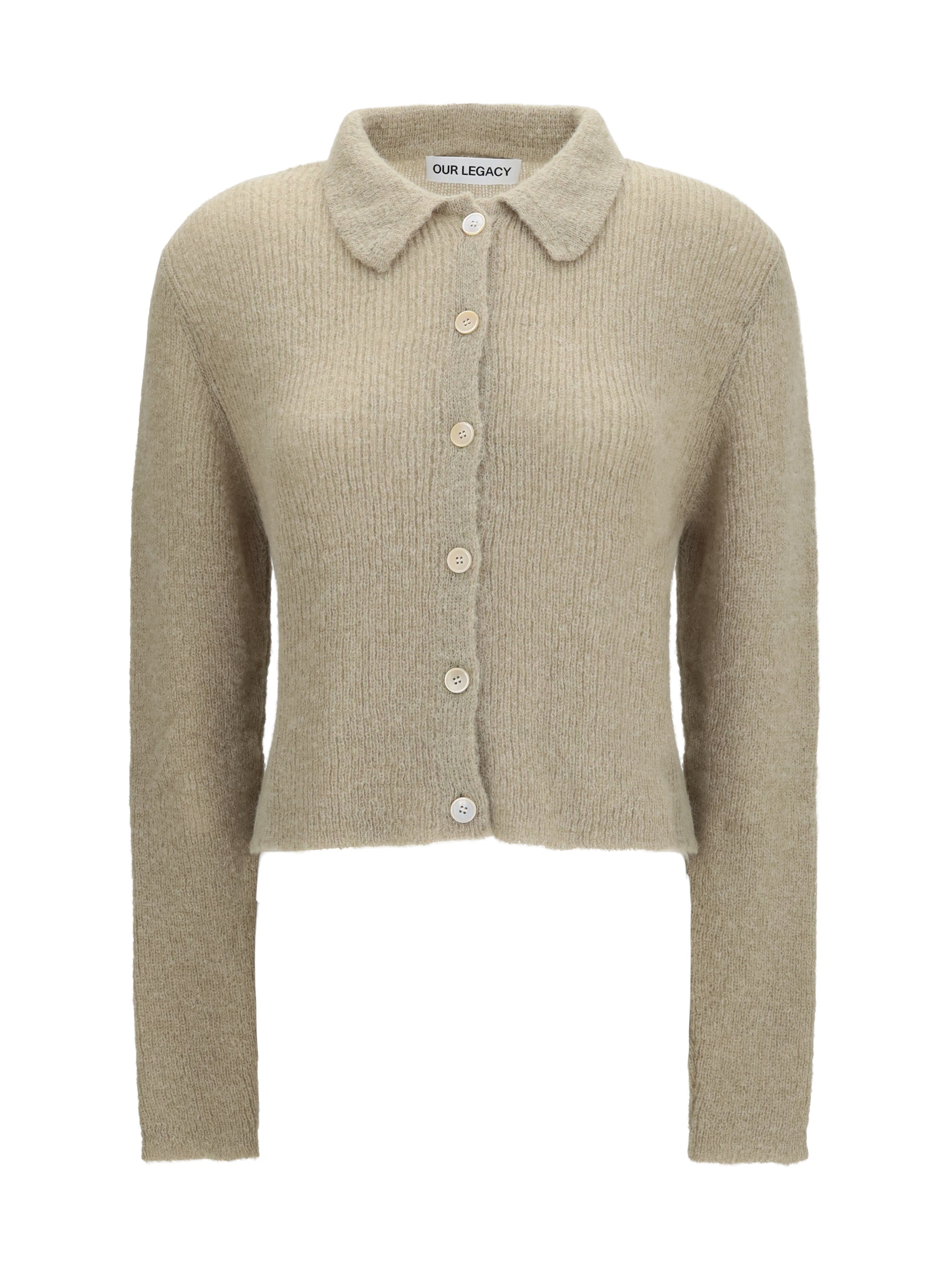 Our Legacy Polo Collar Button-Front Cardigan — Green