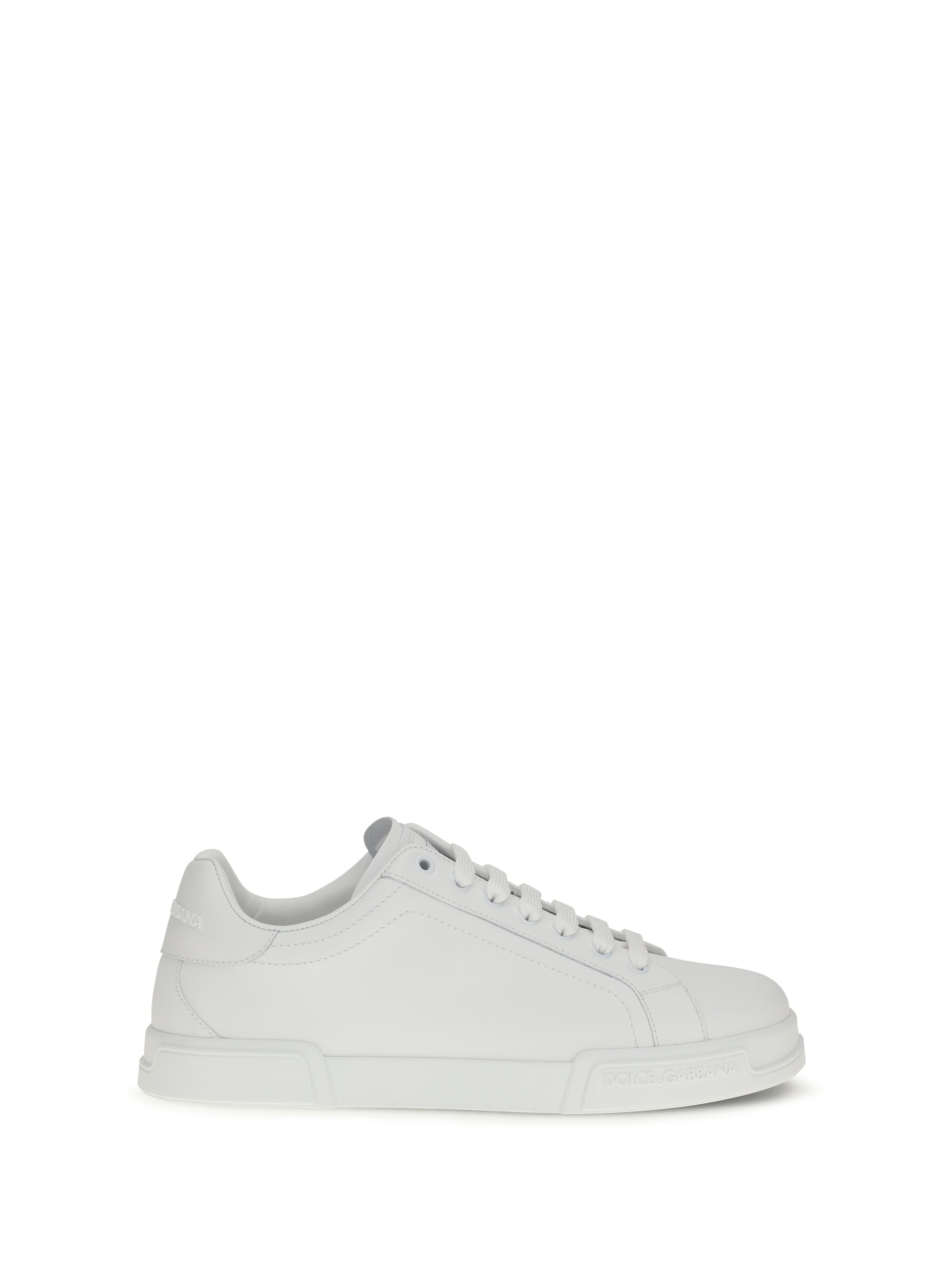 Dolce & Gabbana Leather Low-Top Sneakers — White