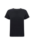 Brunello Cucinelli Cashmere Glitter T-Shirt — Black
