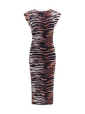 Pinko Tiger-Print Dress — Multicolor