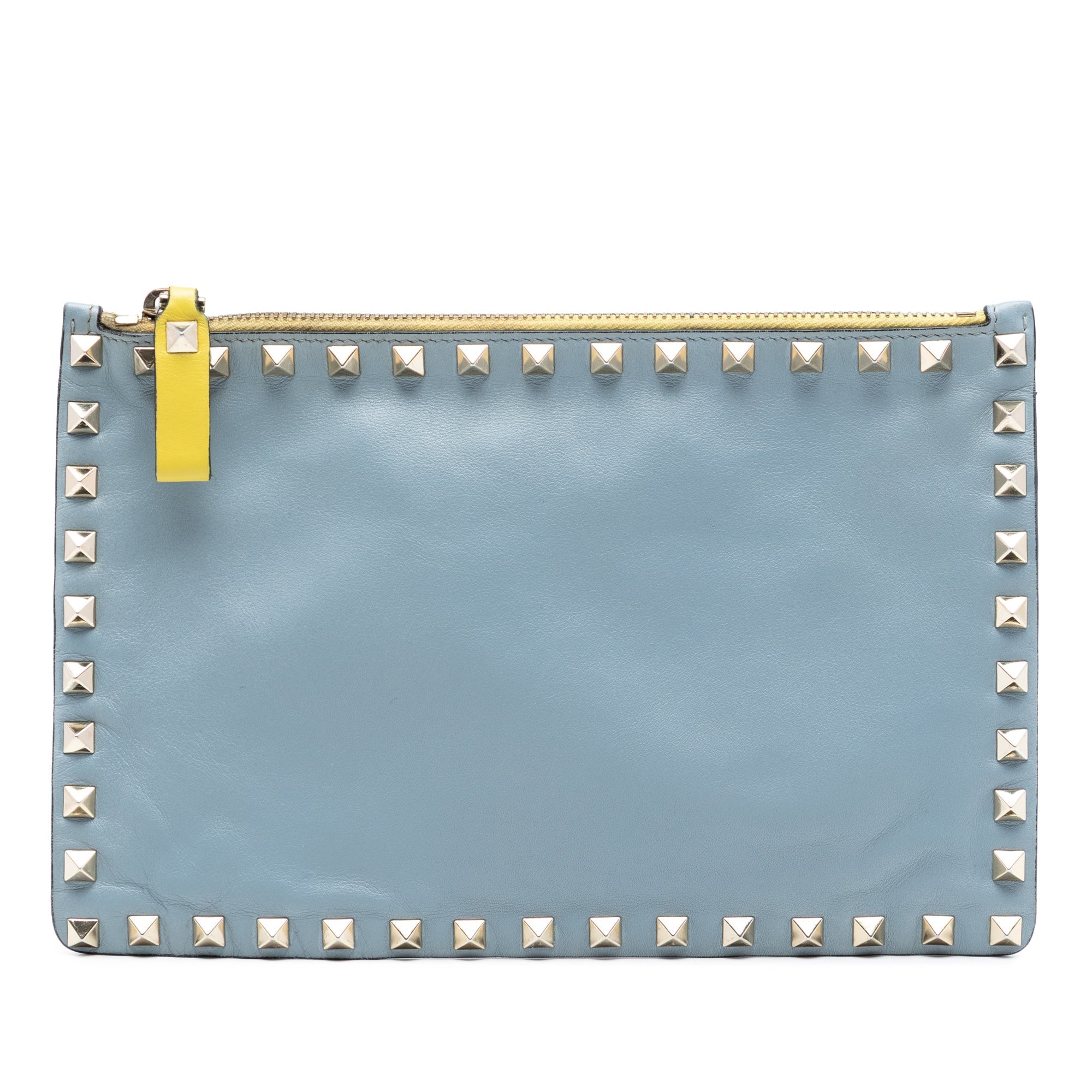 Bicolor Leather Rockstud Clutch