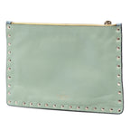 Bicolor Leather Rockstud Clutch