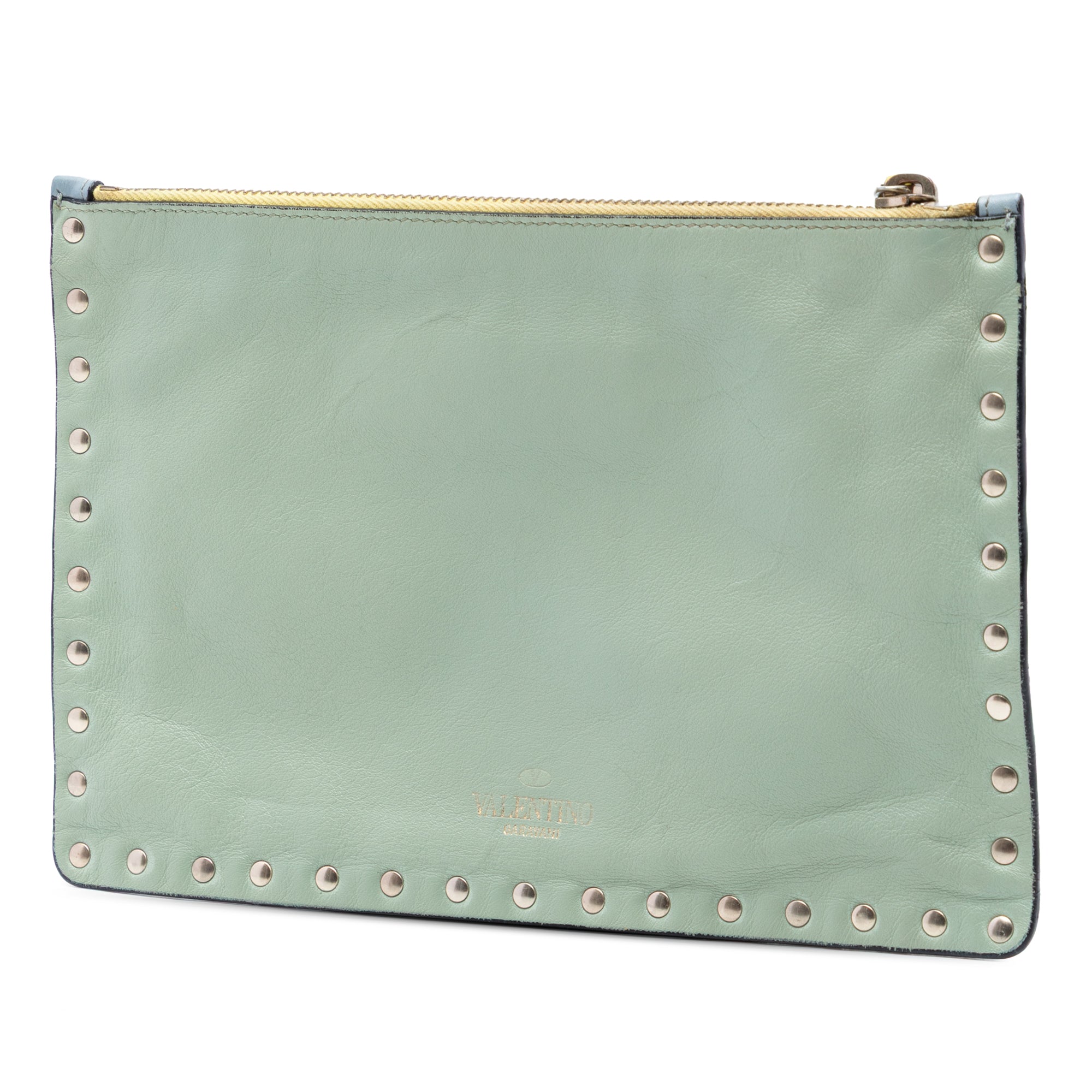 Bicolor Leather Rockstud Clutch