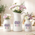 Florero de Cerámica Personalizado con Título Floral Retro con 1-12 Nombres Decoración del Hogar Regalo de Cumpleaños Día de la Madre para Mamá Abuela Mujer