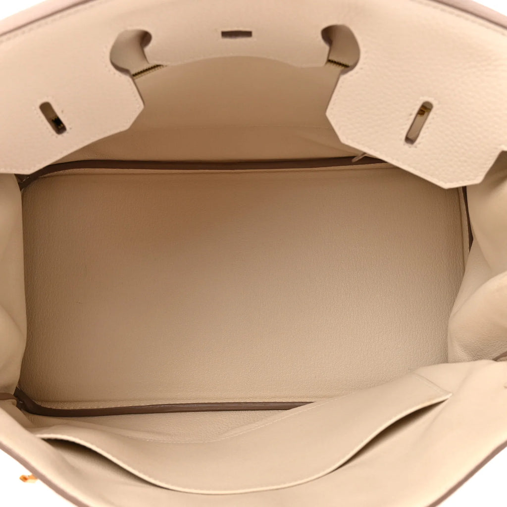 Hermes Taurillon Clemence Birkin 35 Craie