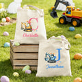 Huevo de Pascua con Orejas de Conejito Excavador Personalizado Bolsa de Lona con Nombre Uso Diario Huevo de Pascua Hunt Regalo para Niños Niñas