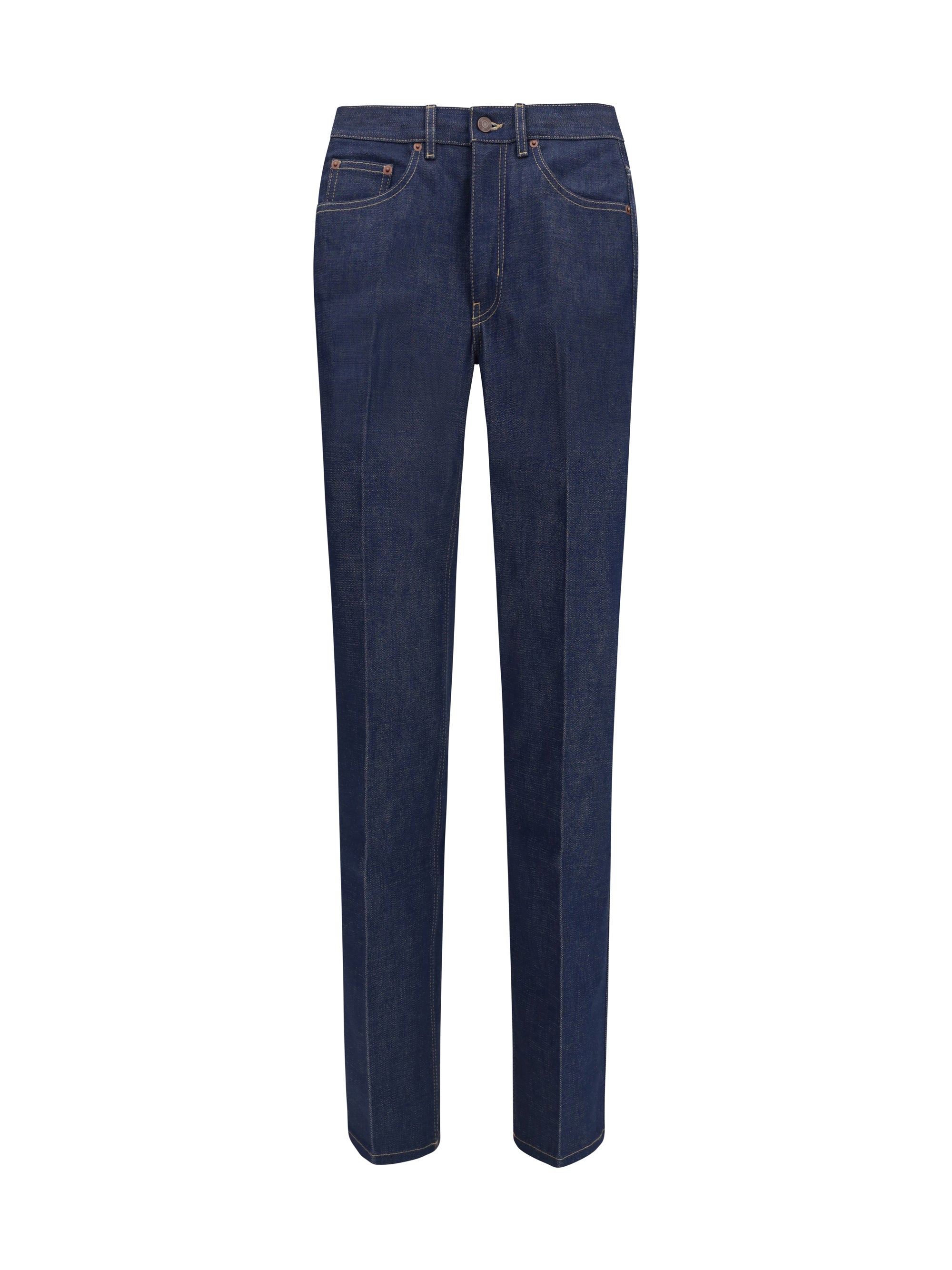 Chloé Four-Pocket Cotton Jeans — Navy