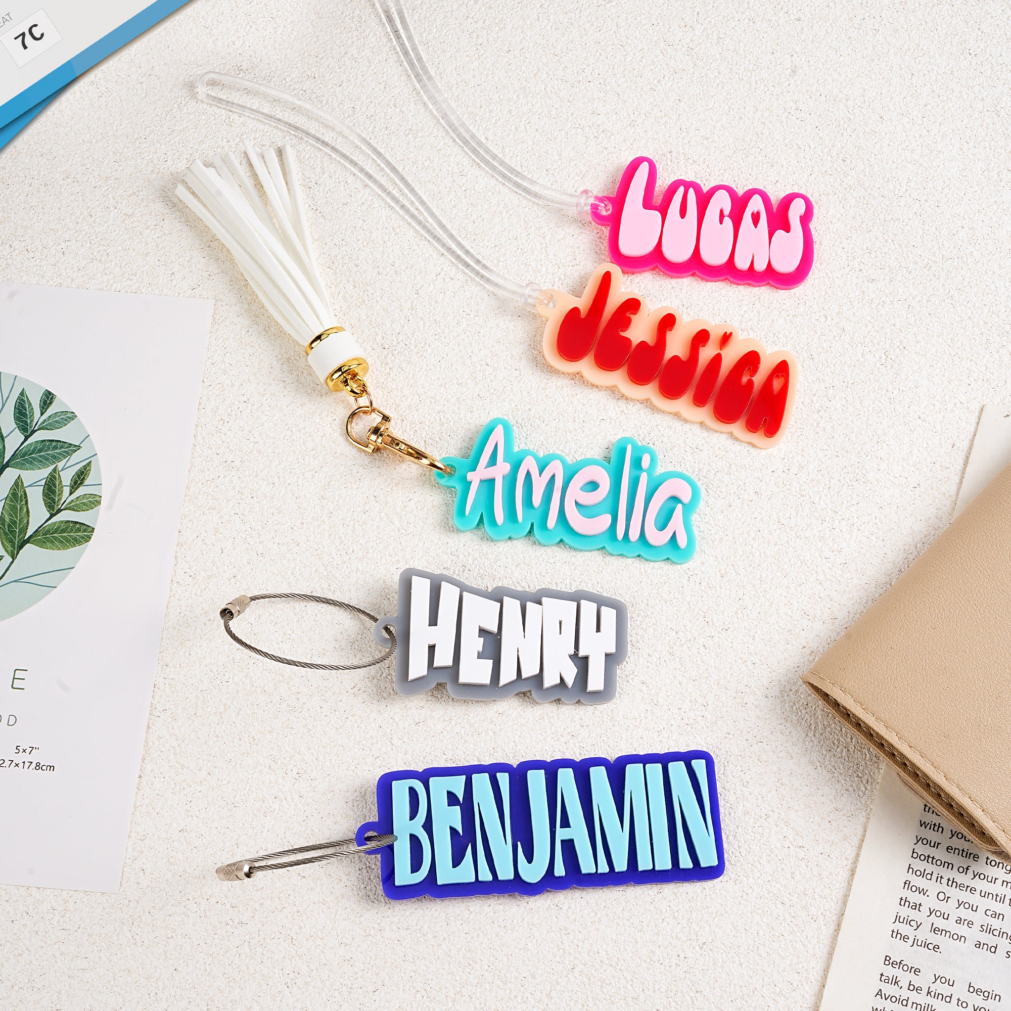 Personalizado Multicolor Mochila Etiqueta de identificación del artículo Viaje Accesorios Cumpleaños Regalo para Estudiantes Amante de los Viajes