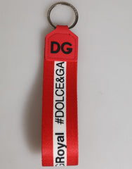 Men's Red Logo Polyester Silver Brass Holder Keychain Keyring Pvc Accessory