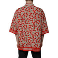 Men's Beige Cherry Nylon Buttoned Casual Shirt