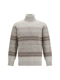 Brunello Cucinelli Fair Isle Sweater — Gray