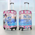 Funda protectora de equipaje personalizada Sunset Cruise Cartoon Character para maletas de 18-32 pulgadas con nombre Regalo de cumpleaños para amantes de los viajes en familia
