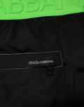 Men's Black Green Logo Waistband Beachwear Short Swimwear And Nylon