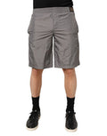 Men's Light Gray Nylon Elastic Waist Shorts Swimwear