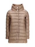Herno Quilted Midi Down Jacket — Beige