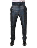 Men's Shiny Silk Trousers Blue