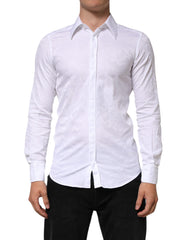 Men's White Cotton Martini Paisley Jacquard Shirt