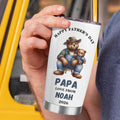 Vaso familiar personalizado Oso Feliz 1er Día del Padre 20 oz con pajita con nombre y cepillo Regalo del Día del Padre para papá Abuelo