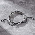 Personalizada delgada línea ajustable de acero inoxidable pulsera de cuerda trenzada con el nombre de cumpleaños Aniversario de regalo para la familia de amigos