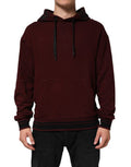 Burgundy Cotton Plaid Lined Men Hoodie Sweater Clothing