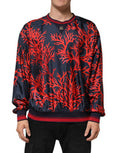 Men's Coral Print Silk Sweatshirt Navy Sweatshirts