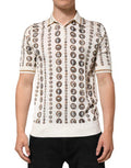 Men's Silk Coin Print Polo White