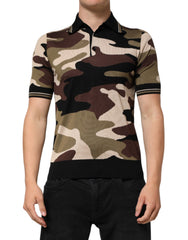 Men's Camouflage Brown Silk Militarypolo T-Shirt