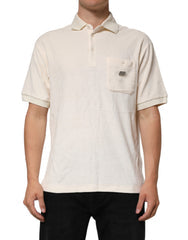 Men's Cotton Terry Logo Pocket Polo White