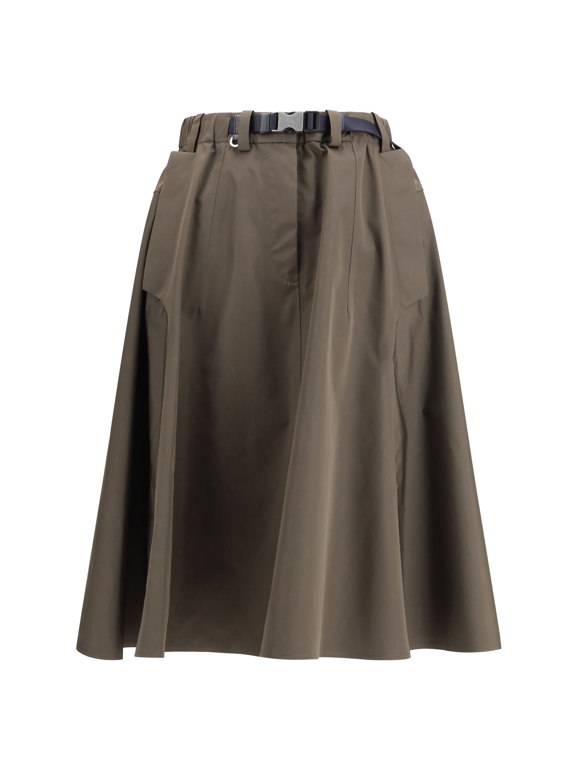 Prada Nylon Midi Skirt — Green