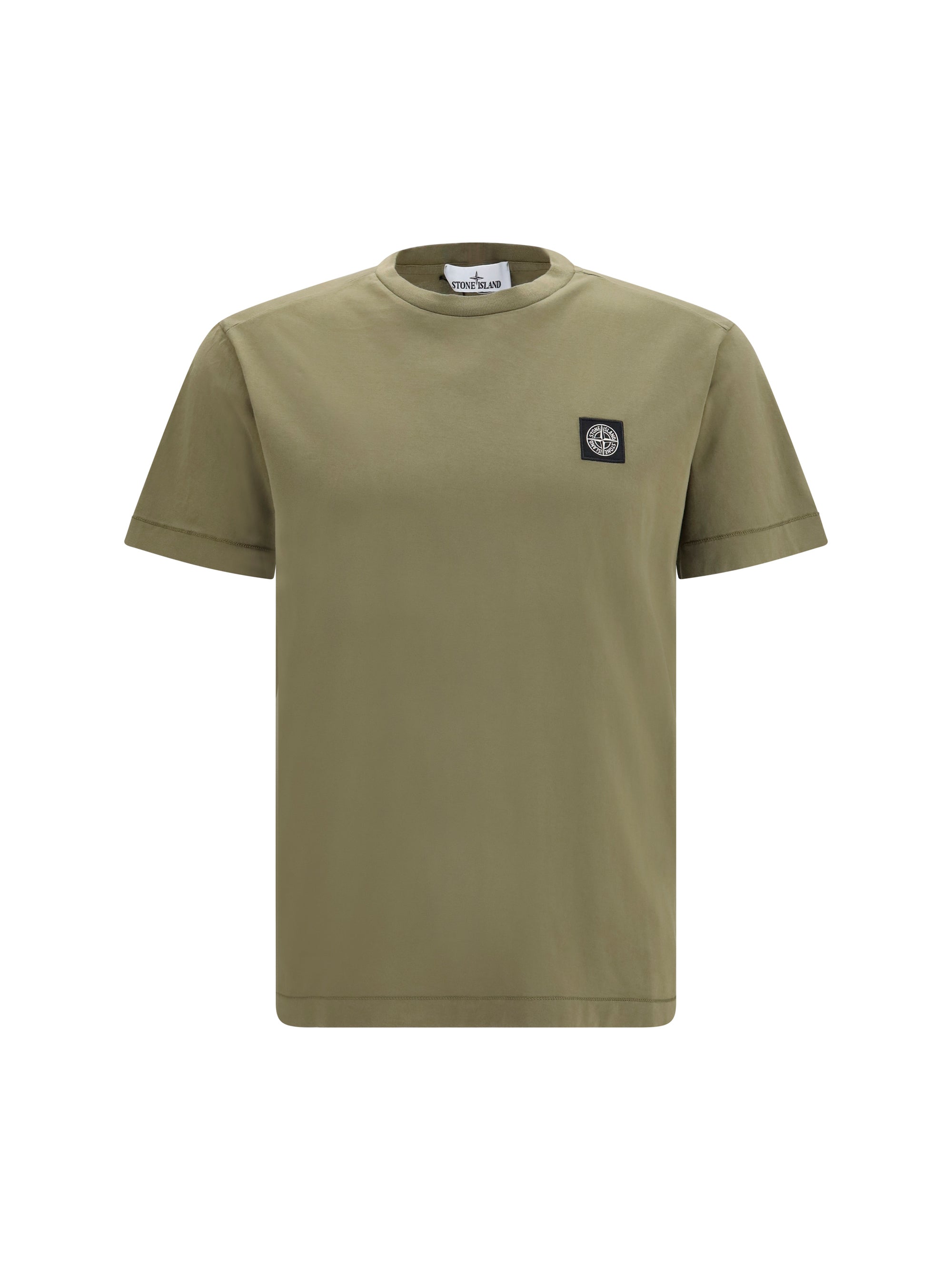 Stone Island Logo Patch Cotton T-Shirt — Green