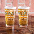 Vaso de Cerveza Personalizado Best Dad Ever 16 oz con Fotos Nombres Día del Padre Cumpleaños Agradecimiento Regalo para Papá Abuelo Amantes del Licor