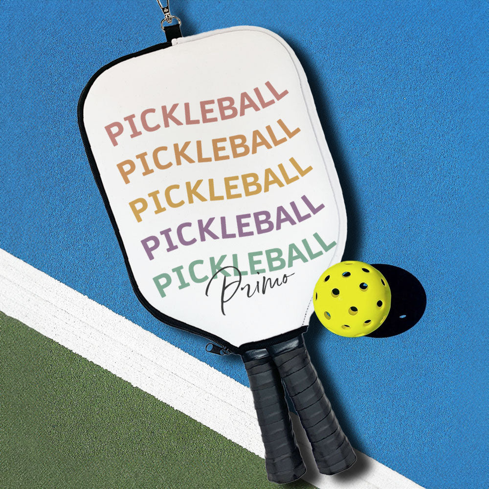 Funda personalizada para pala de Pickleball en tonos pastel con nombre y gancho Regalo de cumpleaños para jugadores de Pickleball el día del partido
