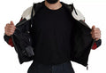 Men's Black Leather Hooded Blouson Jacket Clothing